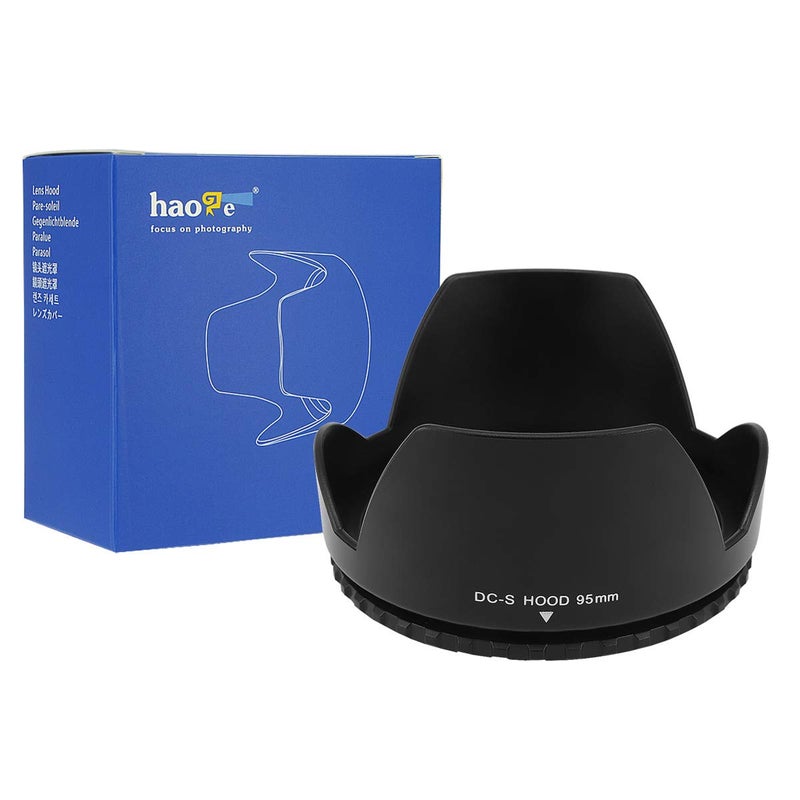Haoge 95mm Screw-in Lens Hood for Tamron SP 150-600mm f/5-6.3 Di VC USD G2, fit Sigma 150-600mm f/5-6.3 50-500mm F4.5-6.3, Compatible with Nikon Nikkor AF-S 200-500mm f5.6E ED VR Lens - Image 1